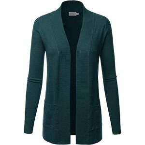 LALABEE Women's Knit Cardigan Sweater with Pockets - 2XL - Emerald Green